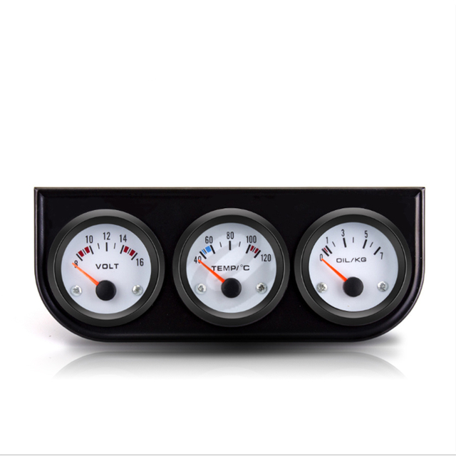 Eosin Electronic Triple Gauge Kit Oil Pressure Water Temperature Gauge Voltmeter