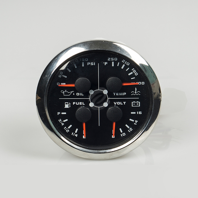 4 in 1 Gauge Water Temperature/Oil Pressure / Voltage / Oil Level 9-32V